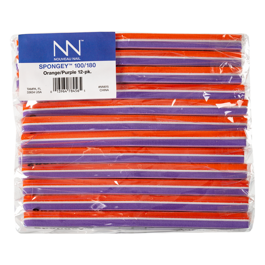 Nouveau Nail Spongey File | Purple/Orange 100/180 (12 Pack)