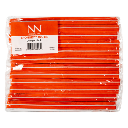 Nouveau Nail Spongey File | Orange 180 (12 Pack)