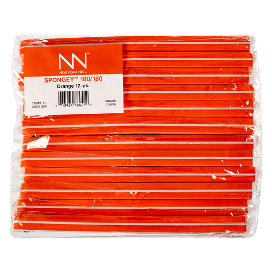 Nouveau Nail Spongey File | Orange 180 (12 Pack)