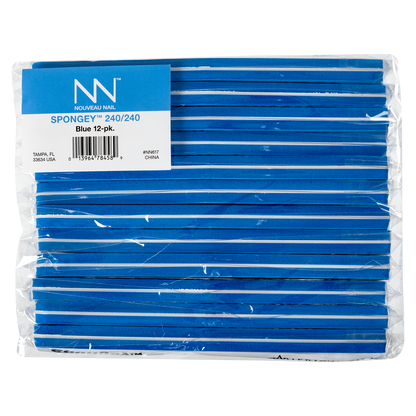 Nouveau Nail Spongey File | Blue 240 (12 Pack)