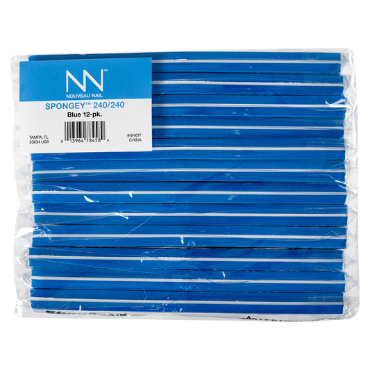 Nouveau Nail Spongey File | Blue 240 (12 Pack)