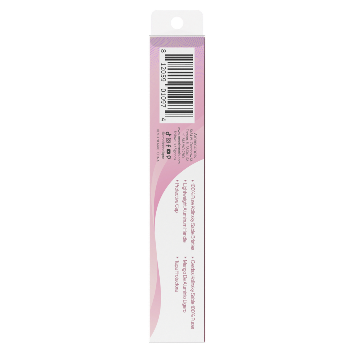 Americanails Naturally Kolinsky | Oval Acrylic #10 Brush
