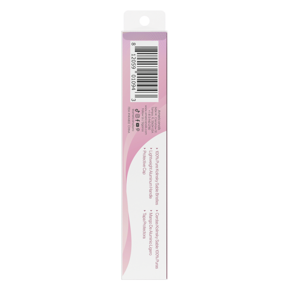 Americanails Naturally Kolinsky | 3D Acrylic Nail Art # 2 Brush