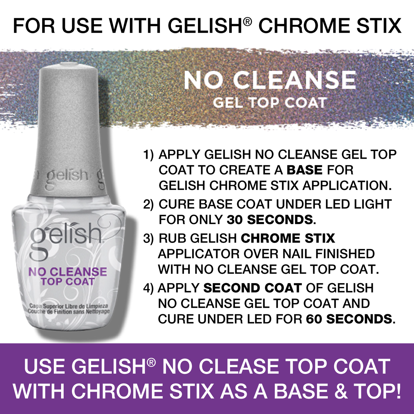Gelish Chrome Stix | Silver Holographic