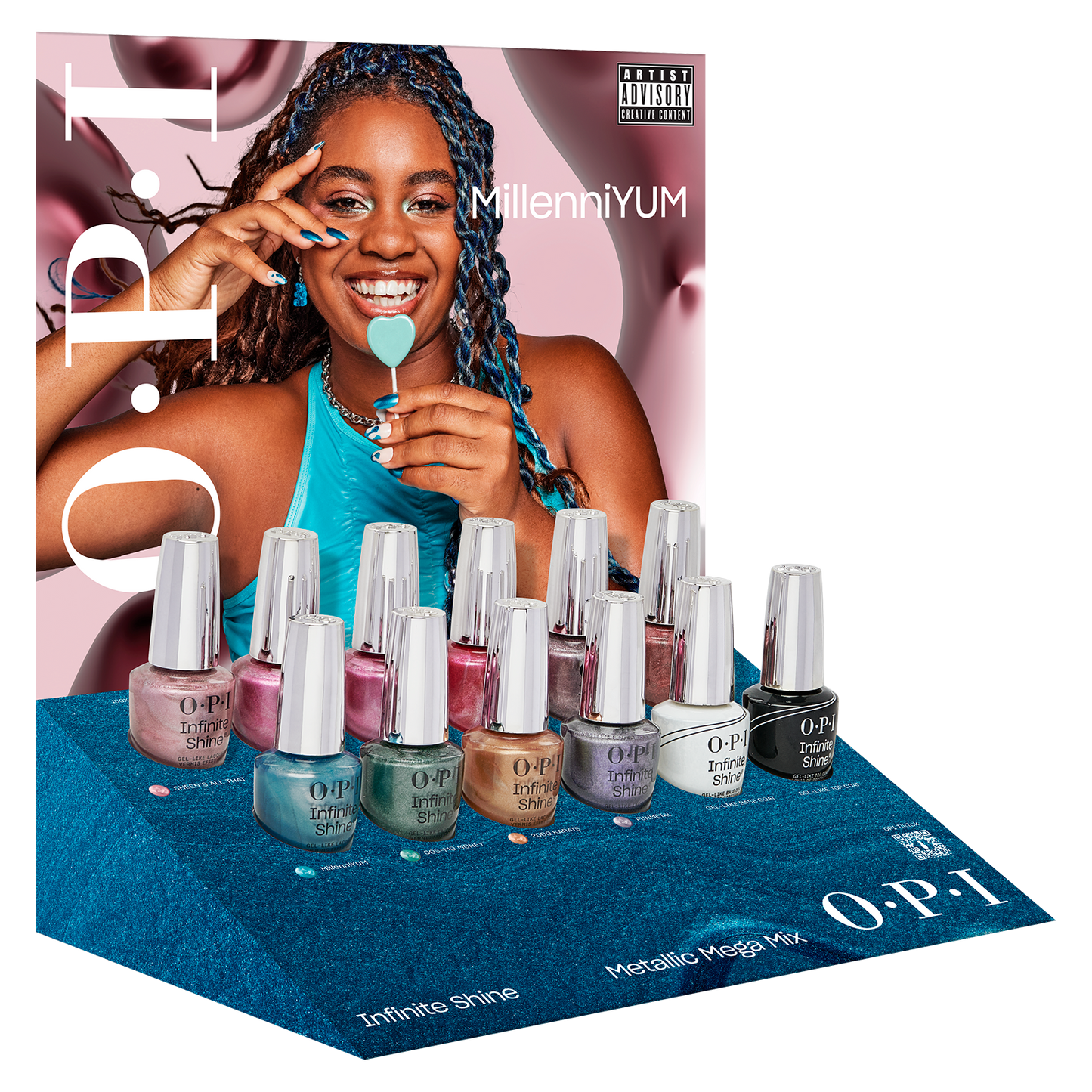 OPI Metallic Mega Mix Collection Infinite Shine Display 12ct