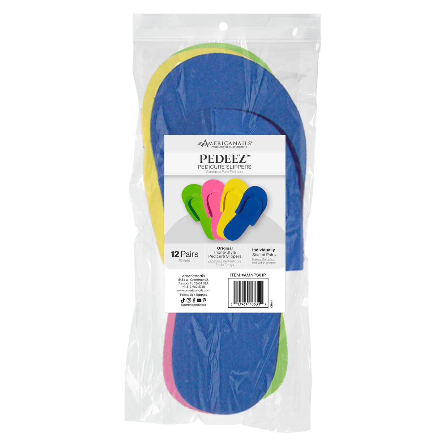 Bolsa de pantuflas para pedicura Americanails Pedeez (12 unidades)