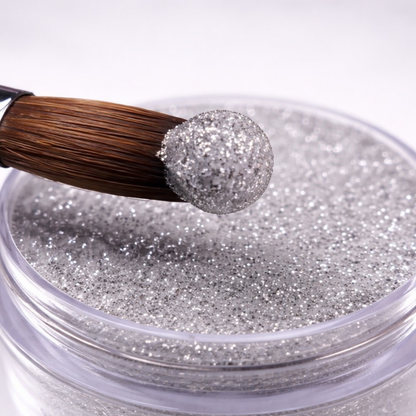 Americanails Colored Acrylic Powder | Silver Glitter 2oz