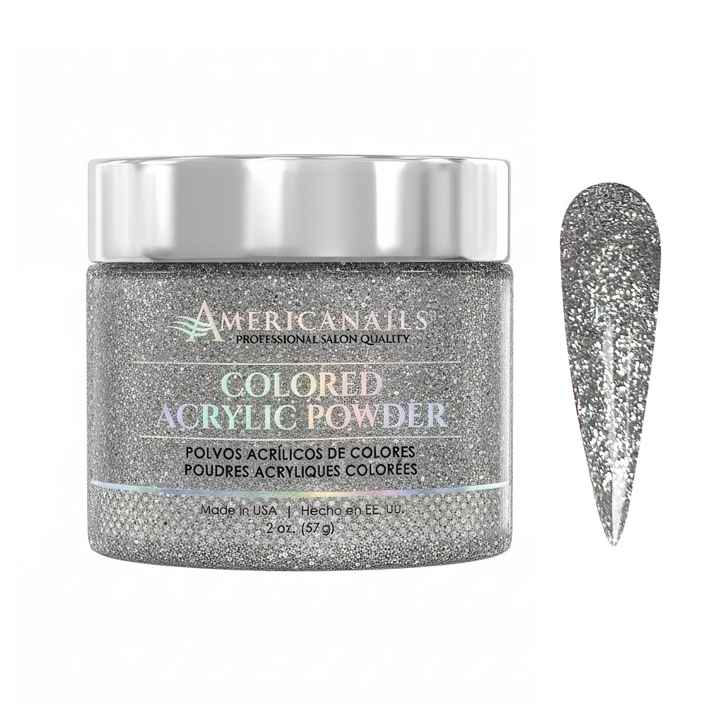 Colored Acrylic Powder | Silver Glitter 2oz
