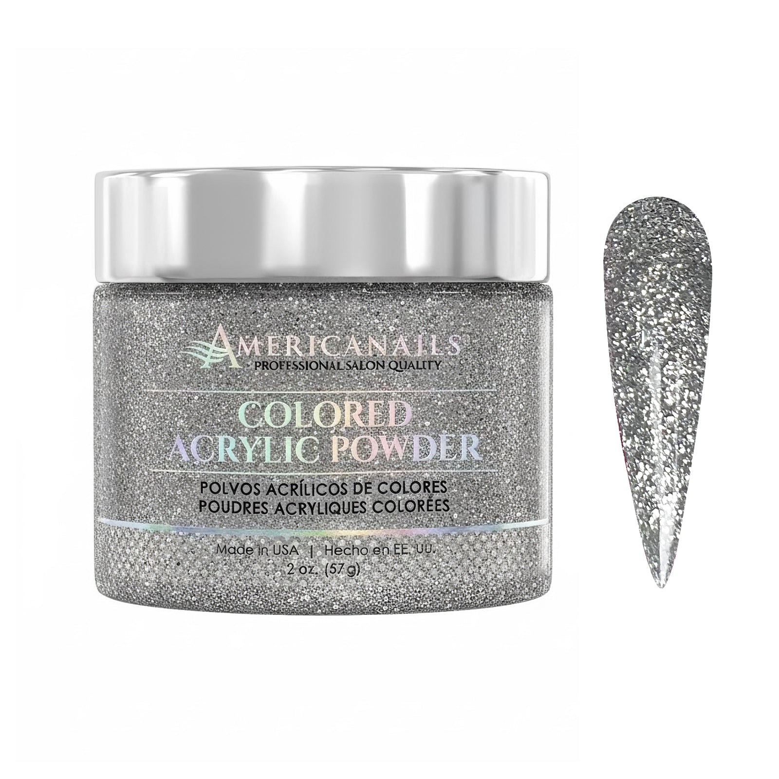 Colored Acrylic Powder | Silver Glitter 2oz