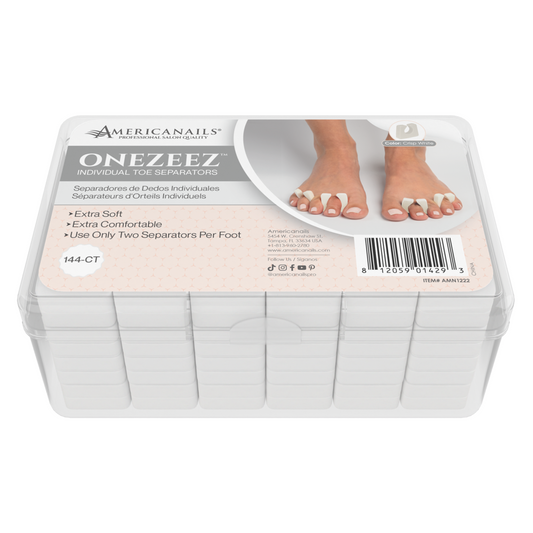 Americanails Onezeez Toe Separators | Crisp White 144ct Box