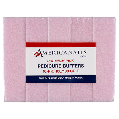 Americanails Premium Pink Pedicure Block Buffers | 100/180 Case 500ct