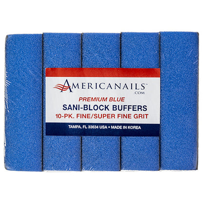 Americanails Premium Sani Block Buffers | Blue 320 Grit Case 500ct