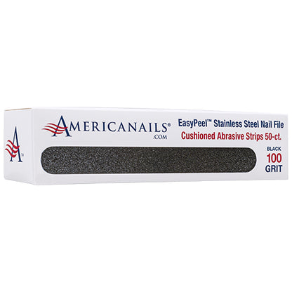 Americanails EasyPeel Nail File Abrasive Strips | Black 100 Grit 50ct