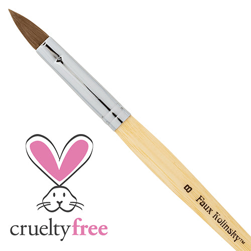 Americanails Faux Kolinsky Bamboo Series | Oval Acrylic #8 Brush