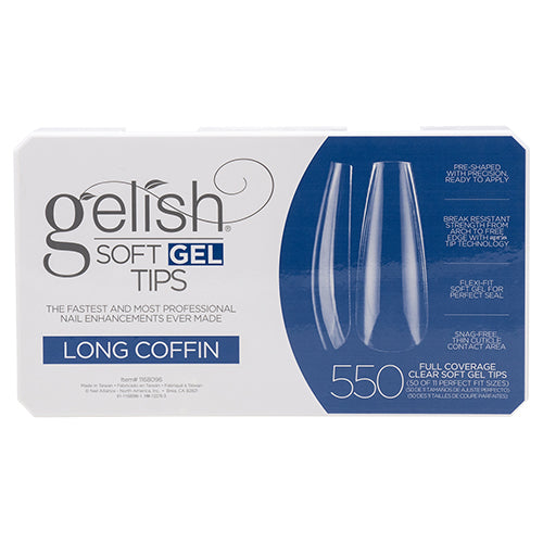 Gelish Soft Gel Tips | Long Coffin 550ct