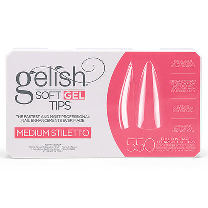 Gelish Soft Gel Tips | Medium Stiletto 550ct