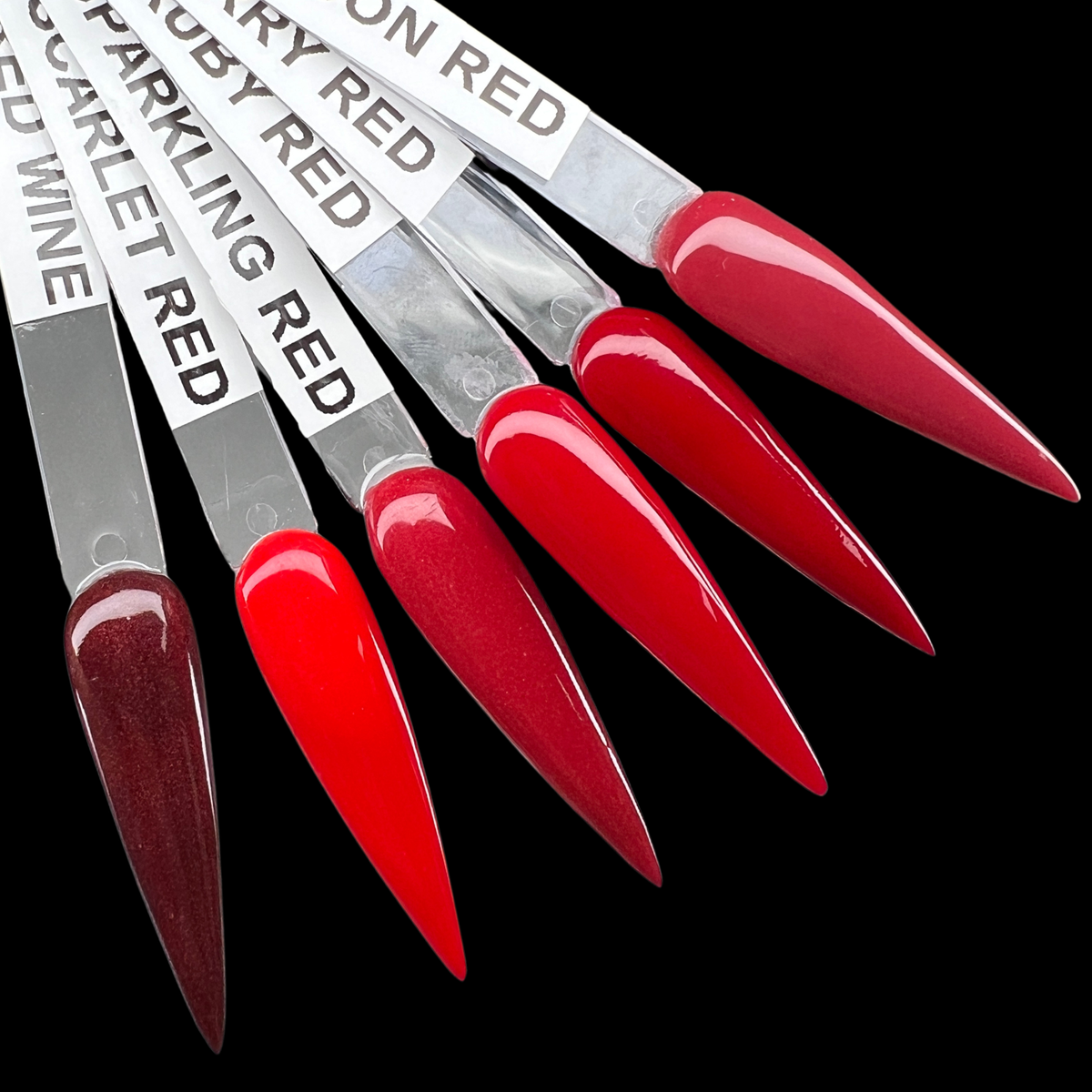 Americanails Colored Acrylic Powders | I ♥️ Red Collection Kit