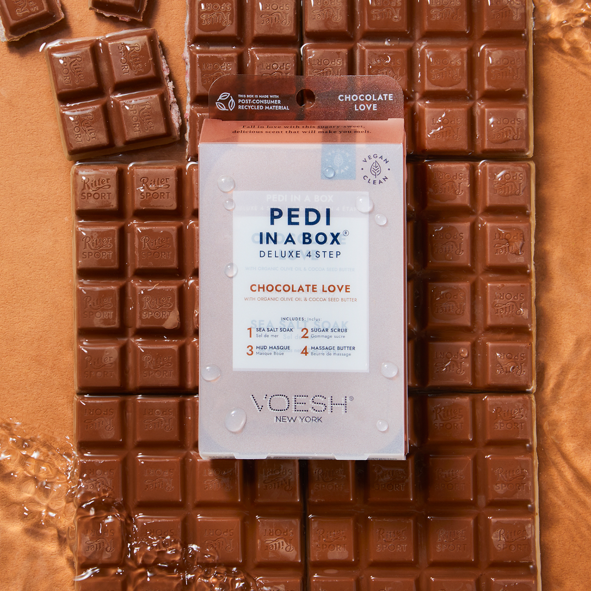 Voesh Pedi In A Box Deluxe 4 Step | Chocolate Love Case (50 Pack)