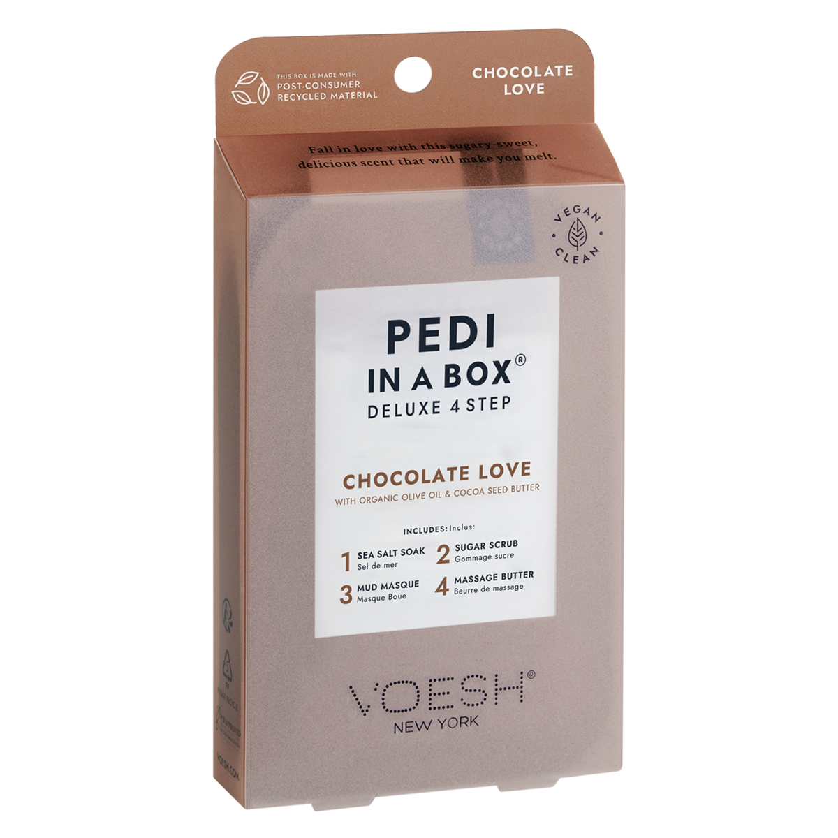 Voesh Pedi In A Box Deluxe 4 Step | Chocolate Love Case (50 Pack)
