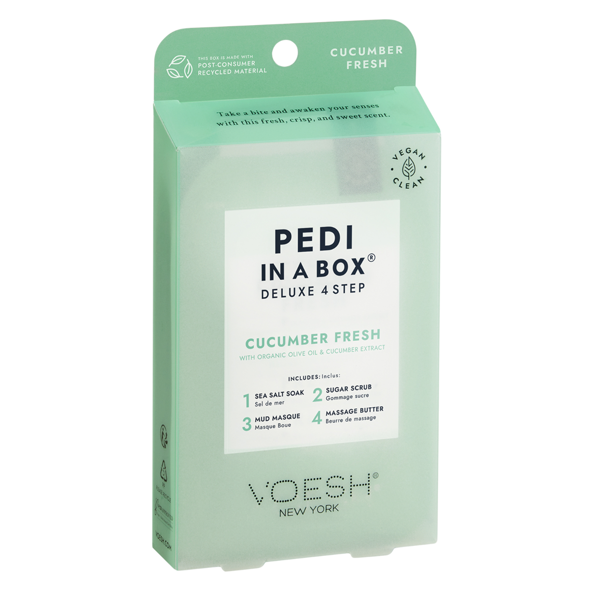 Voesh Pedi In A Box Deluxe 4 Step | Cucumber Fresh Case (50 Pack)