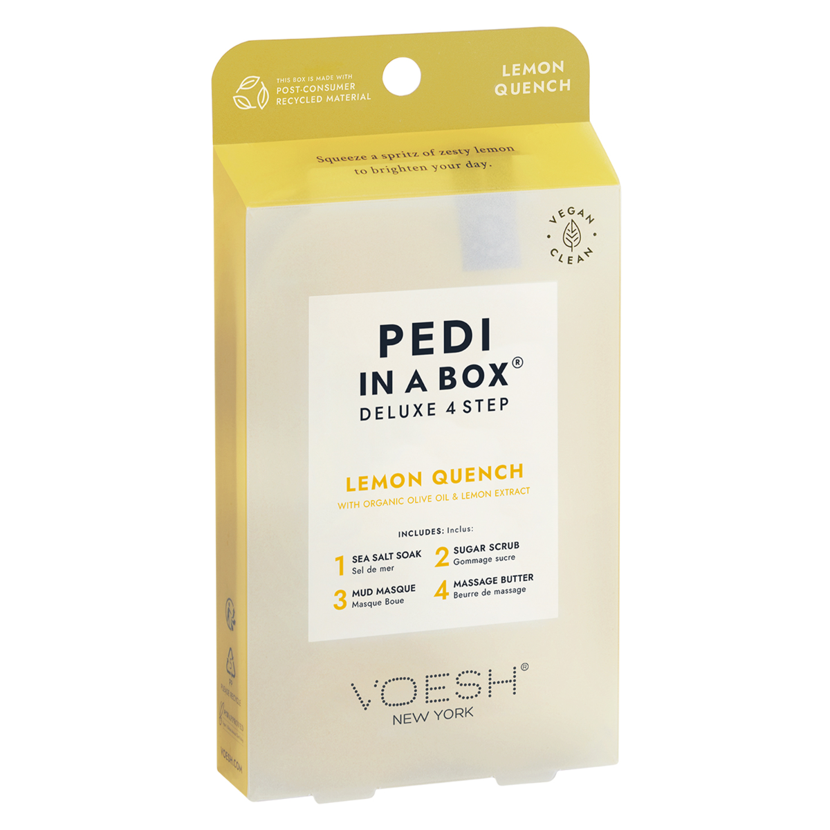 Voesh Pedi In A Box Deluxe 4 Step | Lemon Quench Case (50 Pack)