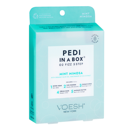 Voesh O2 Fizz Pedi In A Box | 5-in-1 Mint Mimosa Case (50 Pack)
