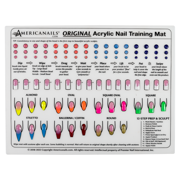 Americanails Silicone Acrylic Nail Tech Training Mat